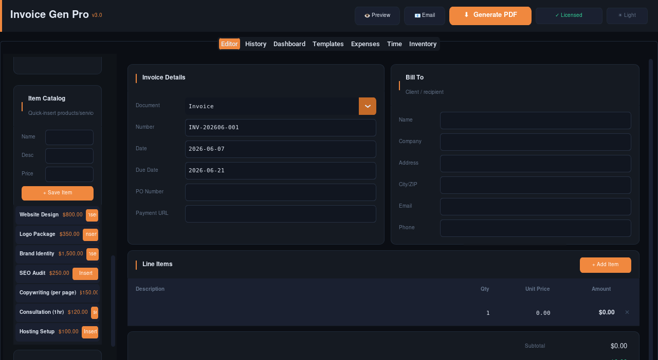 Item Catalog sidebar